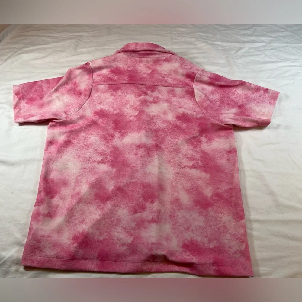 Frankies Bikinies Pink Tie Dye Button Up Shirt Bathing Suit Cover up Size Medium